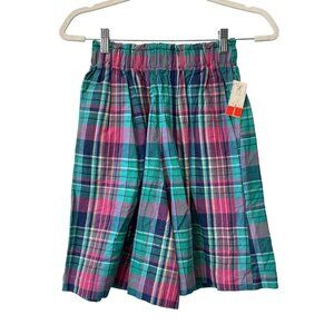 Vintage 90s IC Isaacs Plaid Cotton Shorts Size Small Madras Deadstock NEW